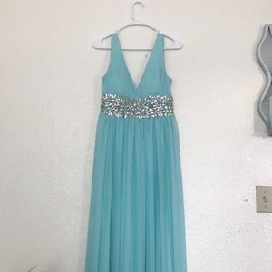 Aqua/light blue prom gown